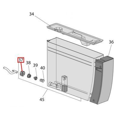 Кришка клапана контейнера води DeLonghi 5313213291 - фото товару, бренд Delonghi, артикул 5313213291. Зображення в German-Parts